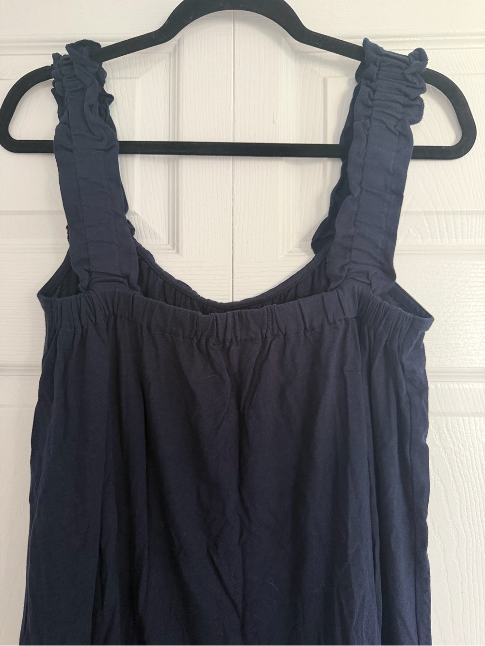 J. Crew Navy Ruffle-Strap Mini Dress - Picture 7 of 8